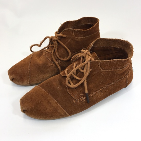 Toms Suede Leather Moccasin Boots 85 